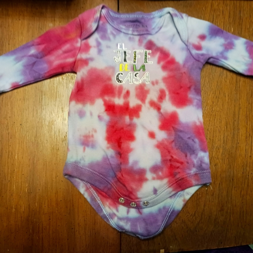 Hand tie-dyed 0-3 month 100% cotton onesie